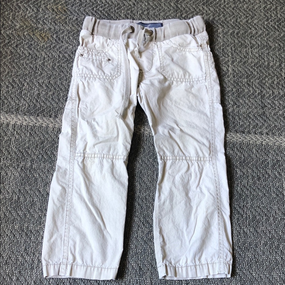 Kids light cream summer Drawstring Waist Pants